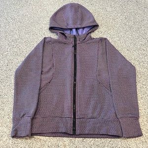 Girls Athleta Purple Multicolor striped hoodie. Size S/7.